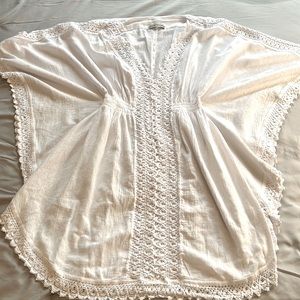White cotton swimsuit coverup